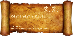 Kálmán Kitti névjegykártya